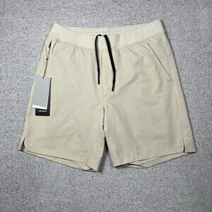 Public Rec Shorts 30 Beige Tan Lined Flex Performance Stretch Zip Pocket Golf
